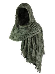 1pc Medieval Vintage Hooded Cloak Scarf, Women's Retro Distressed Mesh Hooded Cloak Shawl, Cosplay Costume Accessory,Party - Multicolor - View 15