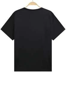 Playeras de Mujer con Estampado Tropical de Palmeras y Atardecer, Camiseta Gráfica para Mujer, Temática de Vacaciones de Verano, Ropa Casual, Camisa Blanca, Atuendo para Fiesta al Aire Libre, 220G - Negro - Ver 3