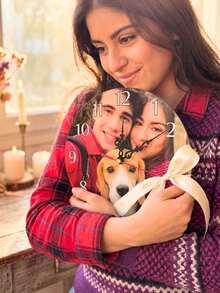 Customized Wooden Round Photo Wall Clock. Photos Can Be Customized. Creative DIY Digital Wall Clock, 8-Inch, 10-Inch Or 12-Inch Personalized Acrylic Wall Clock, Accurate And Reliable Timing. Mother's Day Gift, Personalized Family Gift, Silent Wall Clock For Mom And Grandma - Multicolor - View 9