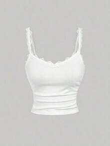 Camiseta sin mangas casual de mujer con parches de encaje, para verano - Multicolor 10 - Ver 5