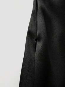 Petite Falda plisada gris de talle alto con silueta A, adelgazante y con efecto anti-exposición - Negro - Ver 6