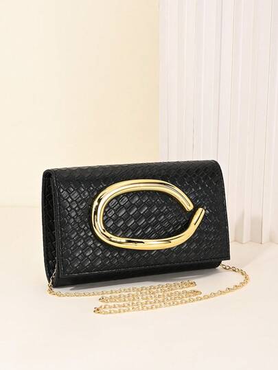 Women's Evening Clutch, Leopard Print And Snake Skin Envelope Bag, Luxurious Metallic Finish With Detachable Chain Shoulder Strap, Versatile For Handheld Or Crossbody Use, E For Formal Occasions, Weddings, Cocktail Parties, And Proms.