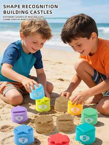 Cute Digital Alphabet Stacking Cup 18M+ Baby Enlightenment Toy, Colorful Number Recognition, Layered Stacking, ABS Material, Fun Interactive - Multicolor - View 4