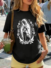Dam-T-shirts - Svart - Visa 1