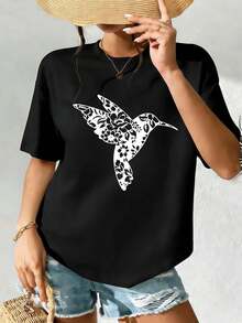 Dam-T-shirts - Svart - Visa 2