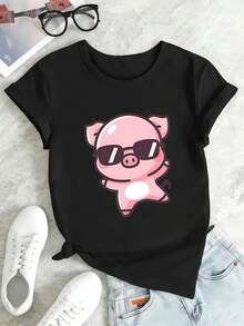 Women T-Shirts - Black - View 2
