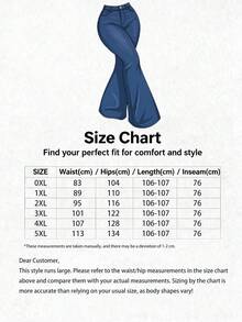 Quần jeans ống loe cỡ lớn, thanh lịch, thời trang, trang trọng, trang phục ngoài trời, quần jeans nữ cỡ lớn, quần jeans dáng đầy đặn, quần jeans nữ, quần jeans rộng, quần dài, quần cargo, quần jeans cỡ lớn, Halloween, Năm mới, phong cách đồng quê thường ngày - Rửa trung bình - Xem 4