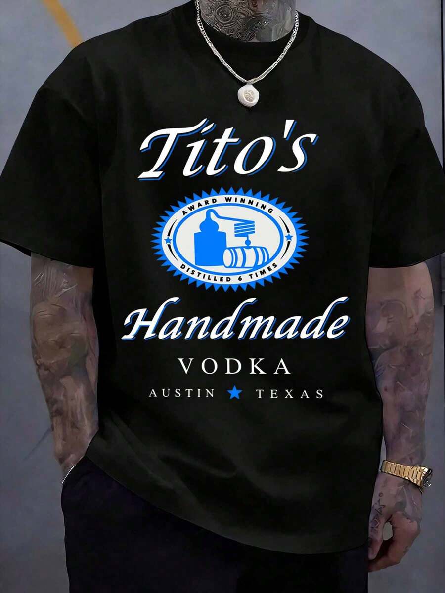 Titos Handmade Vodka Austin Texas Award Winning Distilled Six Times T Shirt - màu đen - Xem 1