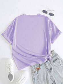 Customized T-Shirt. Customized Women's Top. Personalized, Etc.), Then Add Text, Choose Your Favorite Color And Font Sports - Purple - View 3