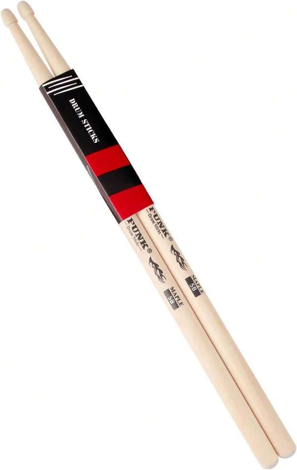 PUNK Drum Sticks - Premium Maple Wood, Ideal For Drummers Of All Levels, Used For Drums, Percussion And Practice U2013 5A,5B (MDS5B-One Pair)