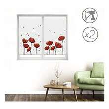 KIWI | Pack Of 2 Translucent Roller Blinds, Tool-Free Installation, Sizes From 40 To 90 Cm Wide And From 150 To 180 Cm High, Easyfix Drill-Free Installation, Available In 5 Models - 紅色 - 查看 4