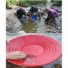 Outdoor Gold Panning Sieve Tray, Hand Crank Gold Panning Pan, Small Plastic Gold Washing Bowl, Portable Gold Washing Sluice Box - 38*38*10cm - View 2