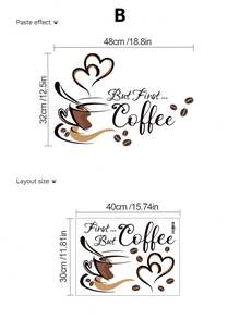 4pcs Coffee Theme Wall Decal Set, Waterproof Self-Adhesive Removable PVC Wall Stickers, Kitchen Coffee Shop Style Background Decor Stickers, Suitable For Kitchen, Dining Room, Cafe, Coffee Corner, Office, Next To Coffee Machine, Bar, Coffee Area. - Wall Stickers - View 15