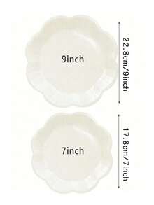20Pcs White Scalloped Paper Plates, 7/9 Inch White Petals Paper Plates, 9 Inch Lace Floral Dinner Plates & 7 Inch Cream Dessert Plates, Elegant Tableware For Wedding, Birthday & Party Table Decorations - Multiple Styles - View 2