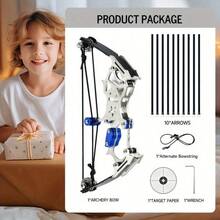 High-Power Stainless Steel Mini Compound Bow Shooting Kit - Ideal For Outdoor Sports Shooting & Holiday Gifts - 銀色 - 查看 6