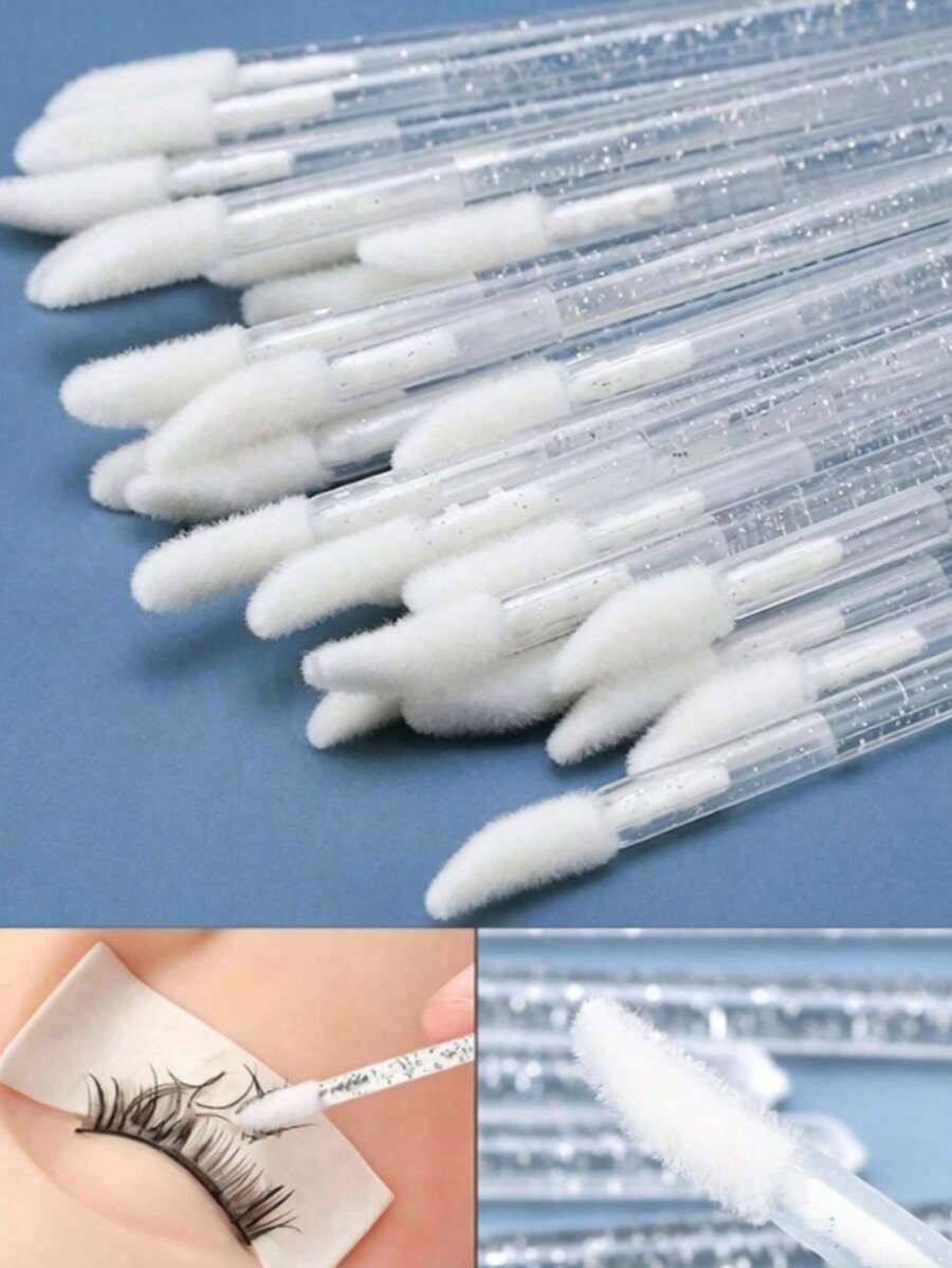 新款融合睫毛水晶棒唇刷 - 唇彩刷、唇膏唇彩刷、美妆工具、水晶棒化妆刷、水晶唇刷杆、独立包装、便携、晕染唇膏刷、化妆师专属唇膏刷。 - 白色 - 查看 1