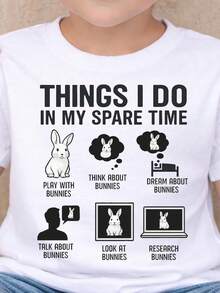 t1t1hings I Do In Mpare Time Conejos S1Hirt Funny Rabbit Lovers Grfico T1EE Cute Conejo Propietario Rega1lo. - Blanco - Ver 2