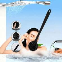 1pc Soft Silicone Long Handle Back Scrubbing Brush, Gentle Bathing Body Brush, Deep Cleansing Exfoliating Skin Care Tool, Suitable For Home Bathroom Daily Use - Multicolor - View 8