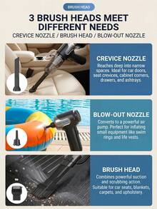 HYUNDAI Portable Rechargeable Vacuum Cleaner, Lightweight Compact Handheld Vacuum, Multi-Functional Cleaning Vacuum Suitable For Home, Car, Pet Hair Cleaning, A Household Essential - Cordless - View 8