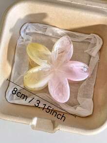 2pcs/Set White Polka Dot Hair Claw Clips And Pink-Yellow Tie Dye Daisy Flower Hair Clips, Fashion Versatile Elegant Minimalist Hair Accessories Suitable For Daily, Casual, Party, Beach, Vacation, Hairstyling, Washing Hair, Makeup, Outfit Accessories, Spring, Summer, Autumn, Winter - Multicolor - View 4