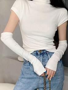 Women's Summer Ice Silk UV Protection Arm Sleeves, Lightweight Breathable Sun Protection Sleeves, Versatile Daily Wear, Summer Cooling Sun Block Arm Sleeves, Outdoor Sunshade Sleeves, Ice Silk Sun Protection Sleeves, Breathable Quick-Dry Sun Protection Arm Sleeves For Women, Essential For Summer Beach, Driving, Cycling - Multicolor - View 3