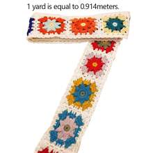 1/2/4/10 Yards Boho Style Crochet Trim - Vibrant Floral Pattern, 72 Inch Roll, For Clothing, Bags, Shoes, Crafts And DIY Projects, Great For Sewing, Embroidery And Travel Accessories, Crochet - Multicolor - View 24