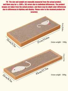 1pc Corrugated Paper Cat Scratching Board, Woven Mouse Cat Toy, Honeycomb Cardboard, Paper Toy, Daily Cat Play, Home Use, Scratch & Durable - one-size - View 7