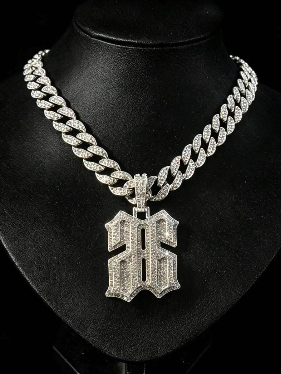 1pc Reverse Number 66 Pendant Necklace, Suitable For Men's Daily Wear, Hip Hop Style Jewelry, Versatile Necklace