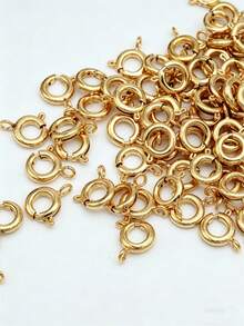 10 chiếc khóa lò xo bằng đồng mạ vàng và bạc 18K, thích hợp để làm vòng tay, dây chuyền và trang sức DIY. - Khóa lò xo - Xem 5