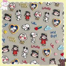 1 miếng dán trang trí tự làm hình Snoopy, hình hoạt hình dễ thương chống thấm nước, quà tặng phổ biến cho năm mới, ngày Valentine, lễ Phục sinh [Kiểu ngẫu nhiên] - Nhiều màu - Xem 7