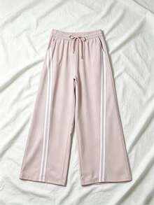 Pantalones rectos negros holgados y casuales de vacaciones para otoño e invierno - Albaricoque - Ver 5