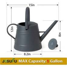1 Gallon Watering Can Plants, Watering Cans IndoorOutdoor Gardening, Can With Ergonomic Movable Handle (Dark - Dark Grey - View 2