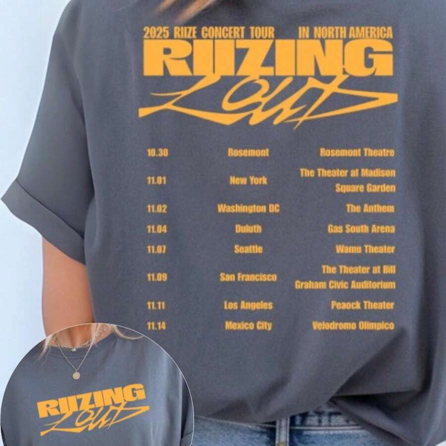 Riizing Loud Tour T-Shirt_ Unisex Cotton Fan Tee - Black - View 1