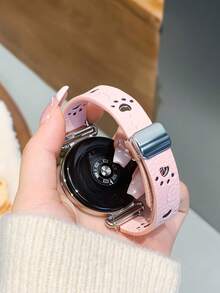 18mm/20mm/22mm 时尚镂空猫爪智能手表表带,兼容三星 Galaxy Watch3/4/5/6、GT4/3,创意可爱设计,提升手表档次。 - 淺粉色 - 查看 2