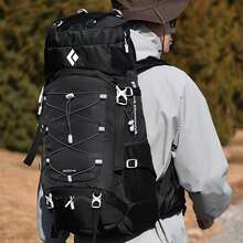 Outdoor Hiking Backpack 48L, Unisex Tactical Outdoor Travel Backpack - Black - View 6