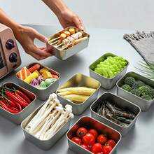 1/3/5pcs Stainless Steel Airtight Food Storage Container Set - Leak-Proof Metal Lunch Box And Snack Organizer - Stackable Bento Box Suitable For Kitchen, Pantry, Office, Camping And Picnic - Silver - View 5
