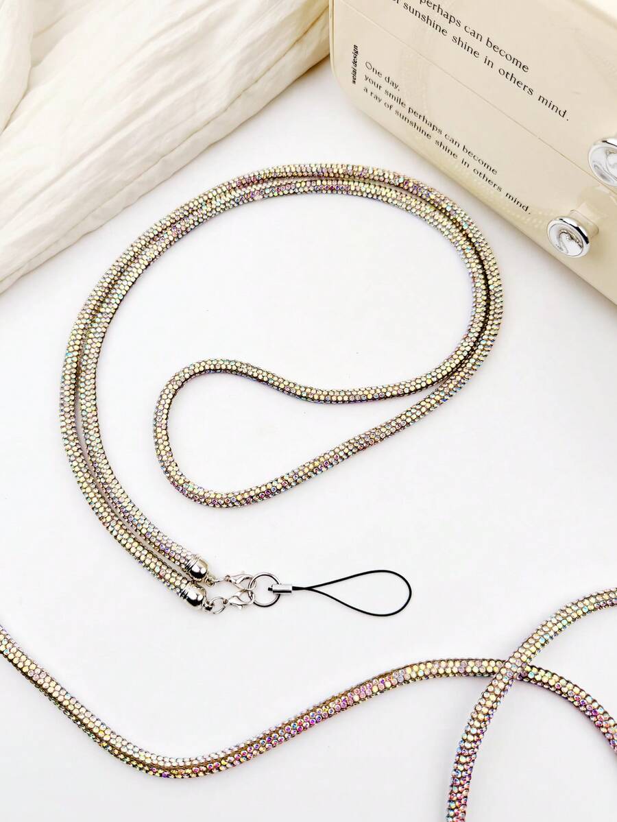 Dây đeo điện thoại đính đá pha lê toàn bộ 6cm, dây đeo chéo cao cấp chống thất lạc dành cho nữ. - Nhiều màu - Xem 1