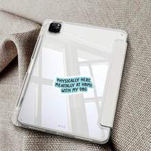 1/2/5pcs "Physically Here, Mentally At Home, With My Dog" Sticker,Funny Sarcastic Decal, Suitable For Water Bottle, Laptop, Car, Skateboard, For Students,Adults,Dog Owners - A - View 4