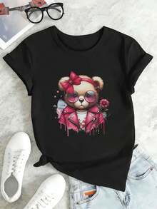 Women T-Shirts - Black - View 2