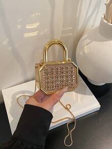 Nuevo bolso de mano mini de acrílico, cartera de embrague de moda, estuche personalizado para lápiz labial, bolso de noche de celebridad, bolso bandolera con cadena - Multicolor - Ver 5