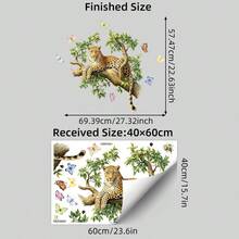 1张可爱野生动物墙贴，适用于儿童房——丛林狮子、大象、长颈鹿和猴子图案，可移除，卡通动物墙贴，适用于幼儿卧室、游戏室、教室——易撕易贴 - 彩色 - 查看 10
