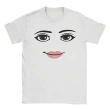Round Neck Short Sleeve Clothing Summer Novelty Harajuku Streetwear Robot Robloxs Woman Face Game Tshirt Aesthetic Clothes - H10256-đen - Xem 6