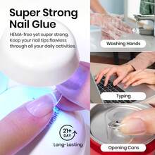 Beetles HEMA&TPO Free Nail Glue & Primer Set, 2Pcs 10ml 9 In 1 Super Strong Fast Dry Gel, Bond Primer For Acrylic Nail Extension, Long Lasting Professional DIY Salon Manicure Kit - 2Pcs 10ml Nail Glue & Primer Set - View 5