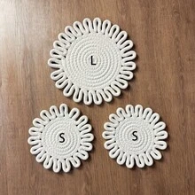 3pcs Heat-Resistant Woven Coasters, 7" And 9.4", Thickened Kitchen Trivets, Multi-Purpose Minimalist Nordic Table Mats, Absorbent Coasters, For Hot Pots And Pans, Table Protectors, Decorative Desk Accessories - 3 món màu be. - Xem 8