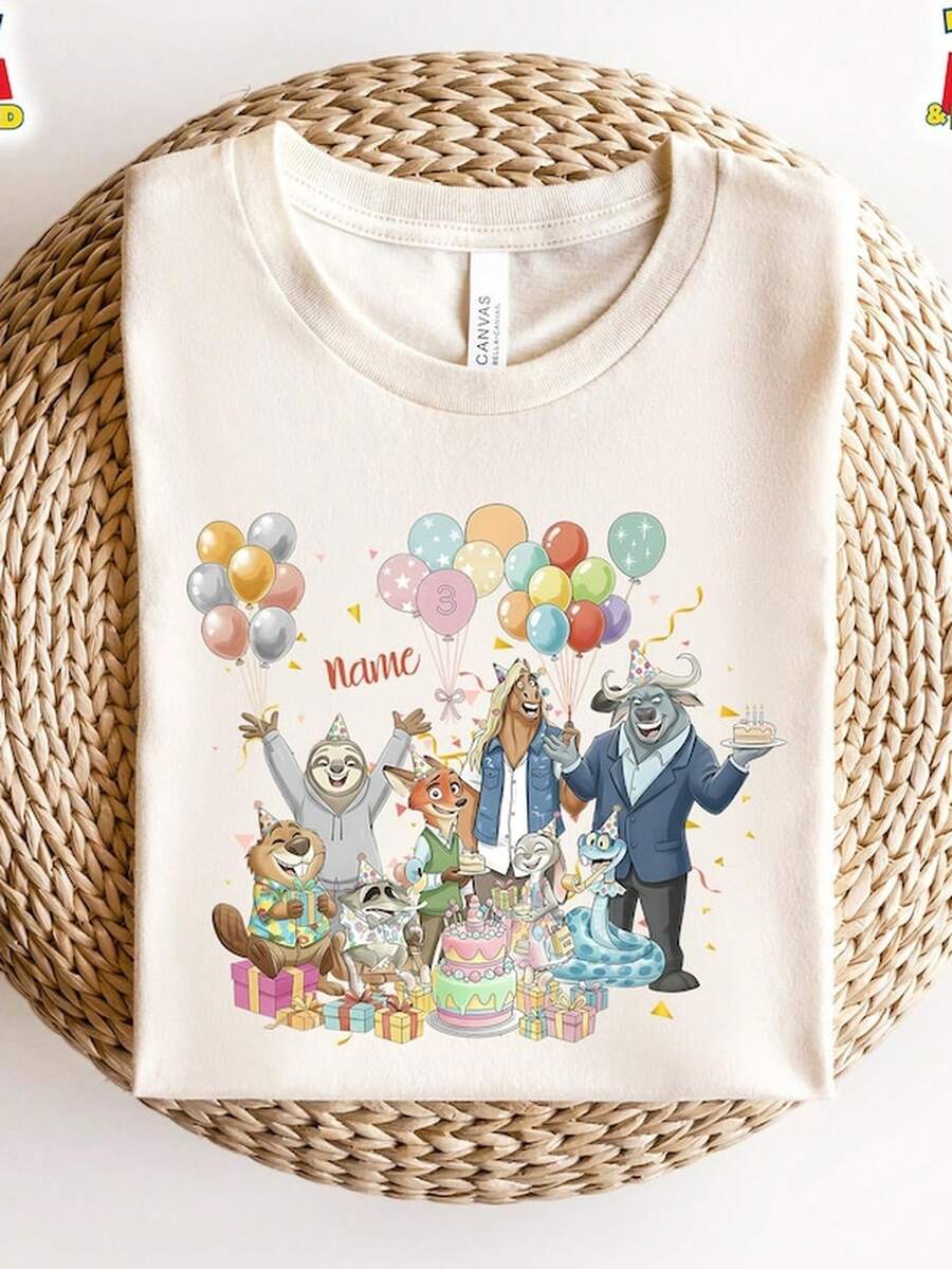 Nombre perS1onalizado Z1ootopia Fiesta de C1umpleaos T1S1Hirt, Z1ootopia Feliz C1umpleaos de la Familia T1S1Hirt, Z1ootoopia 2 C1umpleaos de lA1 Película Ouit Para