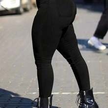 Plus Size Women's Black Skinny Jeans - Multicolor - Ver 3