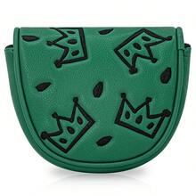 1PC Cheese Crown Pattern Golf Mallet Putter Cover, Made Of PU Material With Exquisite Embroidery, Universal Fit For Most Golf Brands - Multicolor - View 2