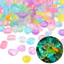 10/50/100pcs Outdoor Glow-In-The-Dark Decorative Stones, Luminous Pebbles For Landscape, Pathway, Terrace, Garden Decor, Wedding Party, Aquarium, Holiday Essentials - A - View 6