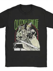 Camiseta de la banda de rock Queens Of The Stone Age para verano, unisex, de algodón puro, de manga corta. - Blanco - Ver 1