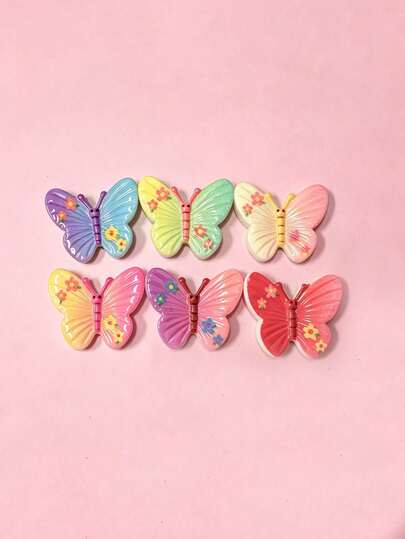 20 piezas Accesorios DIY de serie de mariposas lindas, funda de teléfono, pinza para el cabello, pegatina para taza, coletero, accesorios de joyería de resina